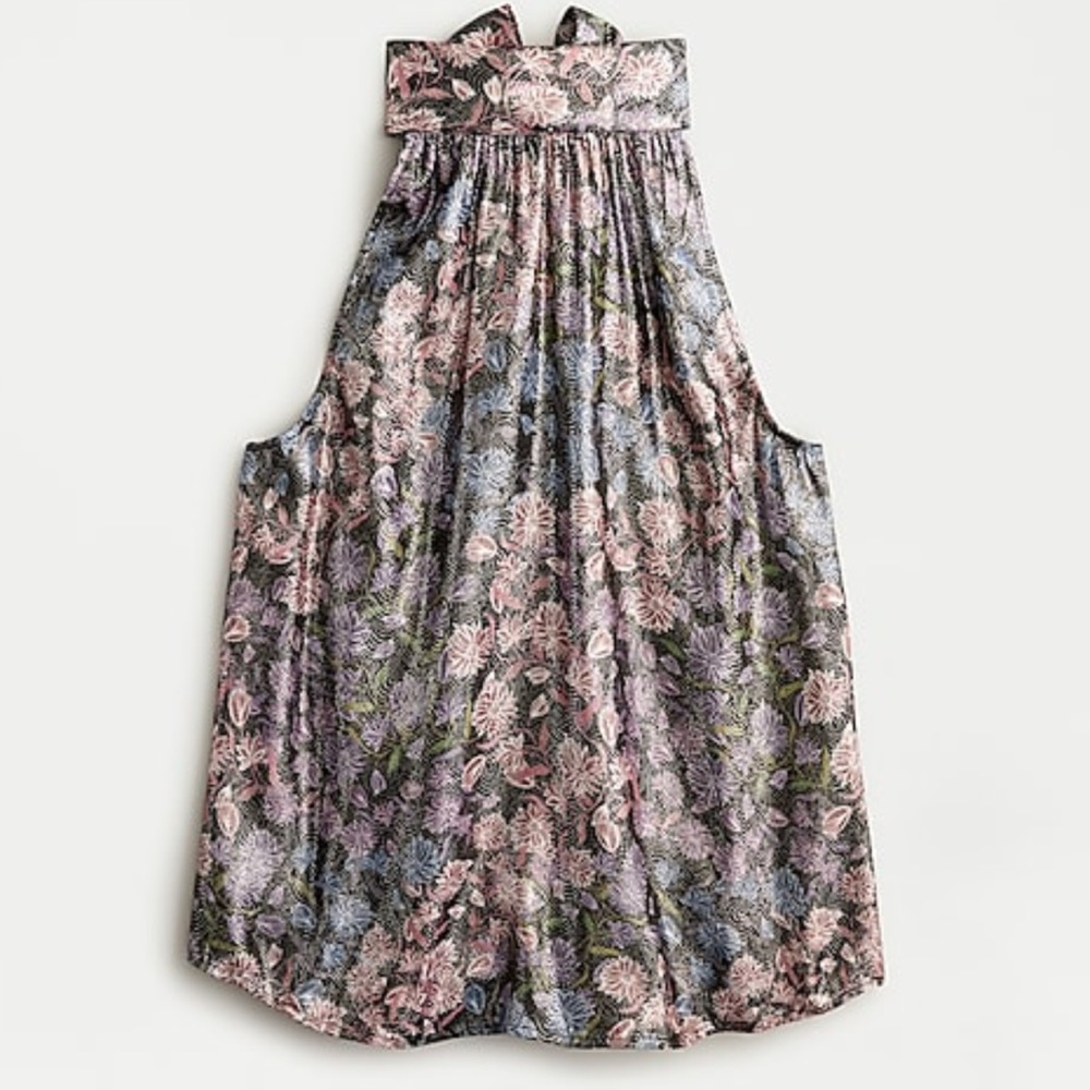 J. Crew Collection tie-neck top in floral